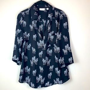 New York & Company Zebra Top